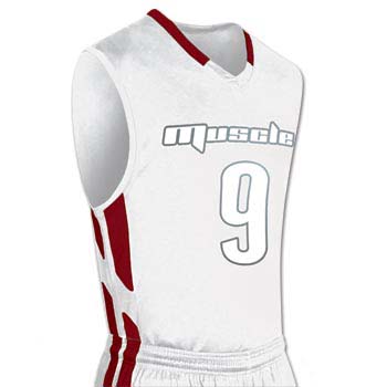 white basketball jersey with red