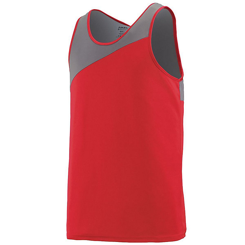 red with gray accelerate track jersey