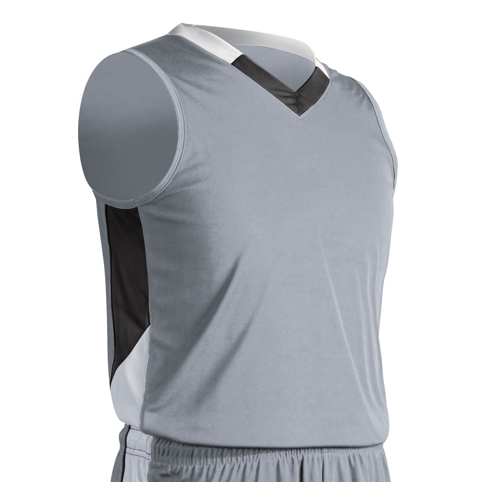 Gray Basketball Jersey Outfit White Vented Sides with Pockets 