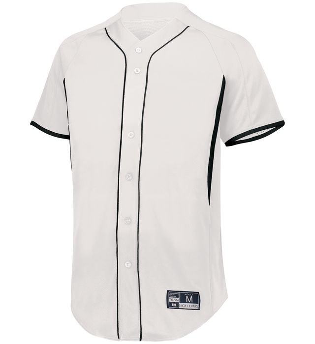 plain white button up baseball jersey